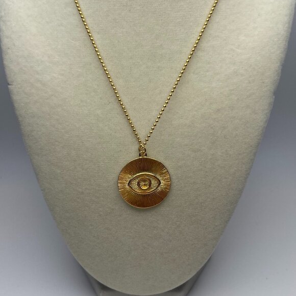 MAYAMAR 24K Gold All Seeing Eye Pendant Necklace - Picture 1 of 4